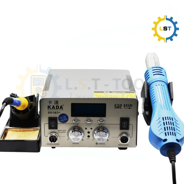 Kada 2018D+ Hot Air Gun Electric Iron 2-In-1 Desoldering Station Dual-Use Digital Display Mobile Phone Repair Welding Station