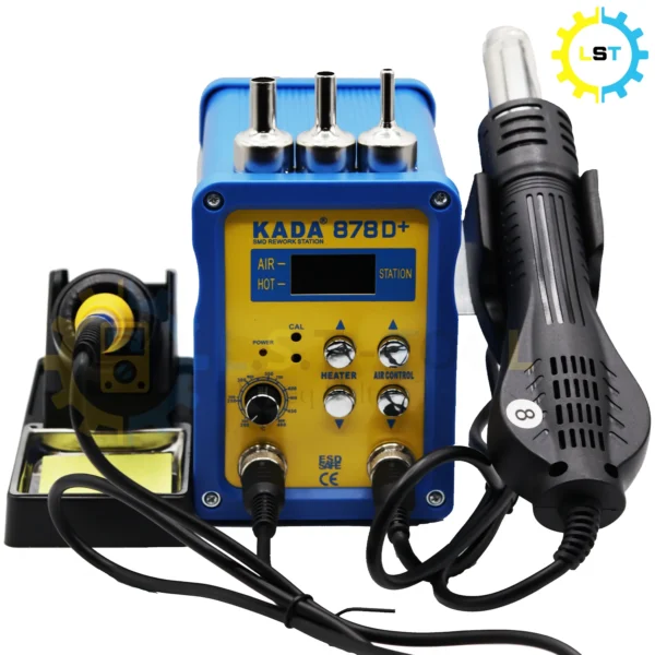 KADA 878D+ 2 in 1 Soldering And Desoldering Station Brushless Fan Hot Air Gun Smd Rework Soldering Station