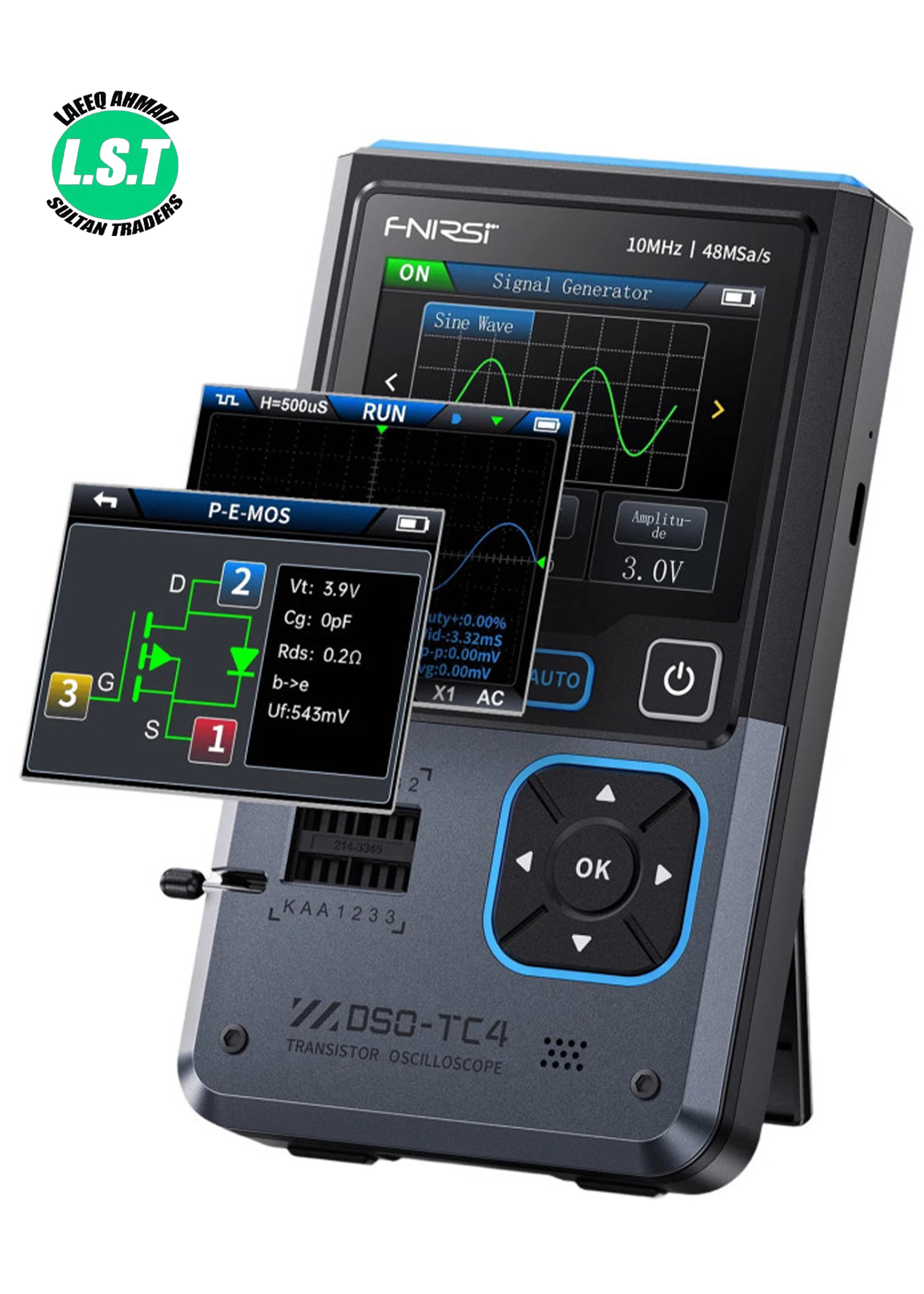 Oscilloscope Numérique 3-en-1 DSO-TC4 - Bande Passante 10 MHz, Testeur Transistor, Générateur De Signaux