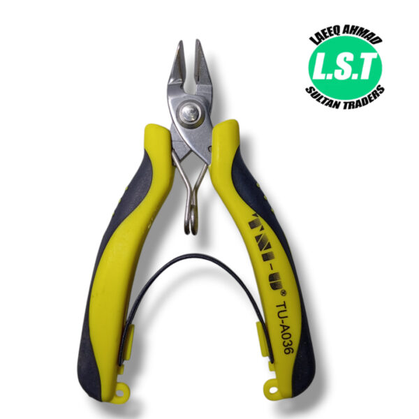 TNI-U A036 Electronic Pliers 3.5” Wire Cutter Cutting Wires Insulating Rubber Model Pliers with Lock Nipper Hand Tool - 3