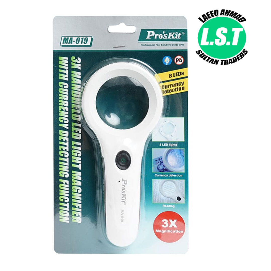 Por'skit MA-019 3X Handheld LED Light Magnifier with Currency Detecting Function - 3 Por'skit MA-019 3X Handheld LED Light Magnifier with Currency Detecting Function - 3