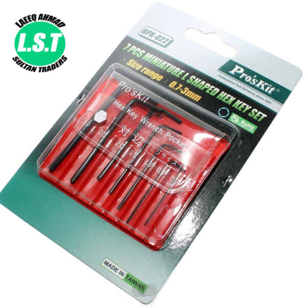 Pro'skit 8PK-022 7Pcs Miniature L Shaped Hex Key Set(0.7,0.9,1.3,1.5,2,2.5,3mm) - 3