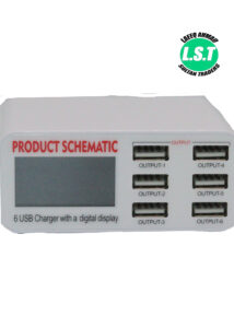 6 Ports USB Smart Phone Charger Individual Screen Display Voltage and Current Multiplexed Universal Fast Charging Head - 4