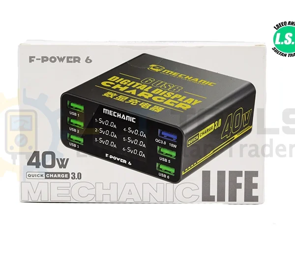 F-Power 6 MECHANIC 40W 6 USB Digital Display Charger
