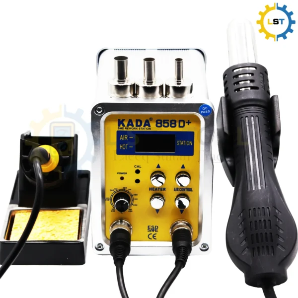 KADA 858D+ 2 in 1 Soldering And Desoldering Station Brushless Fan Hot Air Gun Smd Rework Soldering Station