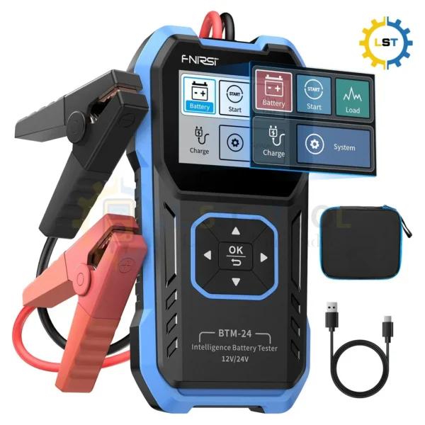 FNIRSI BTM-24 Automotive Battery Tester 12V 24V High-Definition Color Screen Reverse Polarity Overvoltage Protection Comprehensive Battery Analysis Tool Advanced Safety Features