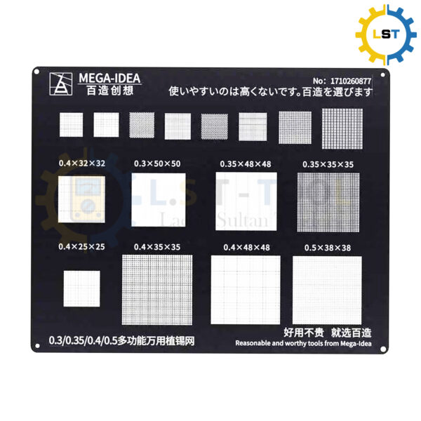 Mega Idea BZ26 Universal Stencil 0.3/0.35/0.4/0.5 BGA Reballing Stencil